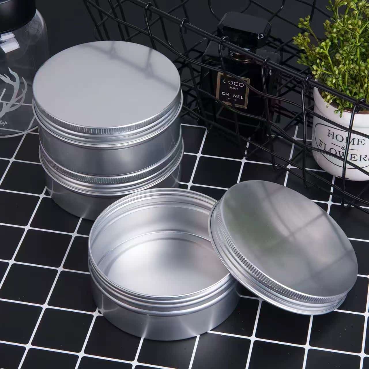 30/60ml Aluminum Screw Cap Bottle Set (Cosmetic)